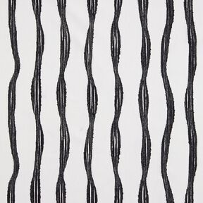 tessuto arredo mezzo panama Righe ondulate &ndash; nero/avorio, 