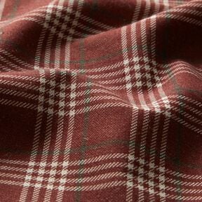 tessuto arredo mezzo panama Quadri classici – rosso borgogna/naturale, 