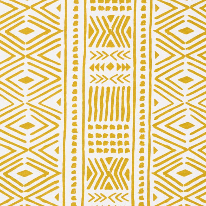 tessuto arredo canvas motivo etnico – senape/bianco,  image number 1