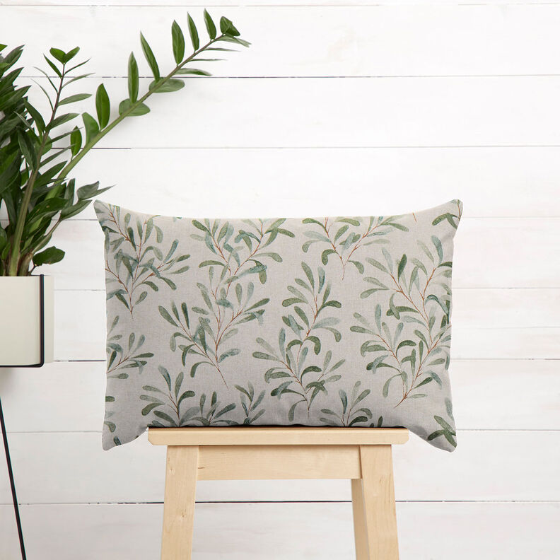 tessuto arredo mezzo panama Vischio – naturale/verde,  image number 8