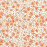 tessuto arredo satin di cotone Mare di fiori – arancio pesca/bianco,  thumbnail number 1