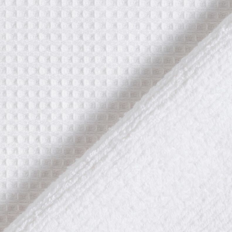 tessuto in spugna/piqué nido d’ape tinta unita – bianco, image number 5