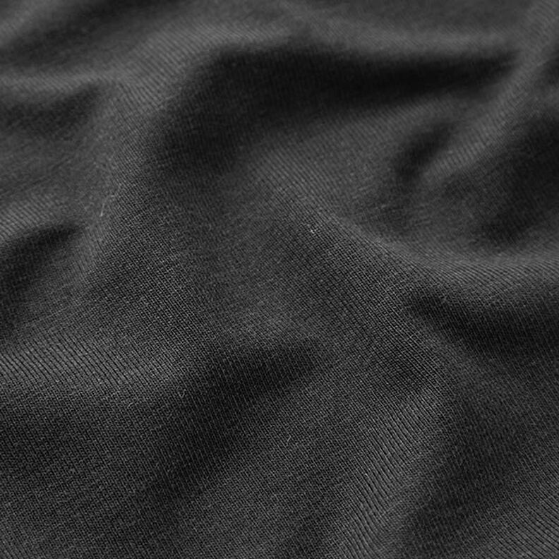 bambù jersey di viscosa tinta unita – nero,  image number 3