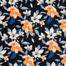 tessuto per costumi da bagno Grandi fiori di ibisco – nero-azzurro/albicocca,  thumbnail number 1