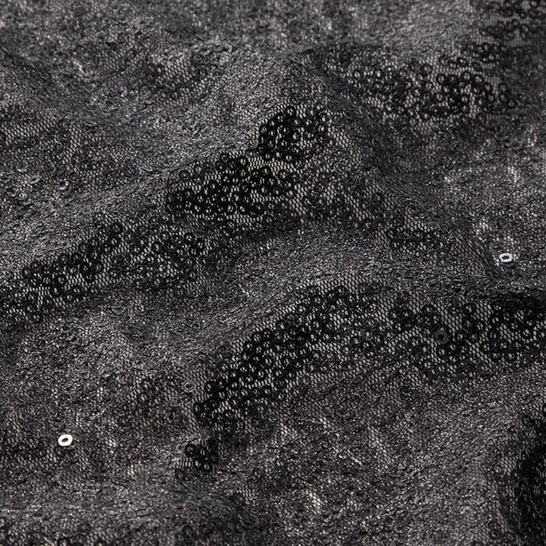 Tessuto con lustrini a serpentina – nero,  image number 2
