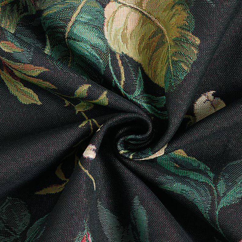 tessuto arredo gobelin Mazzi di fiori – nero/rosso carminio,  image number 3