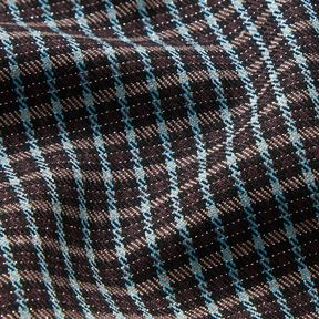 misto viscosa Quadri glitterati – turchese/marrone nerastro, 