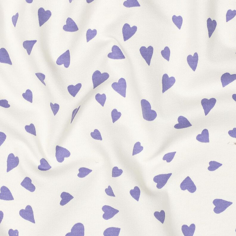 felpa estiva cuori | Poppy Fabrics – avorio/lillà, image number 2