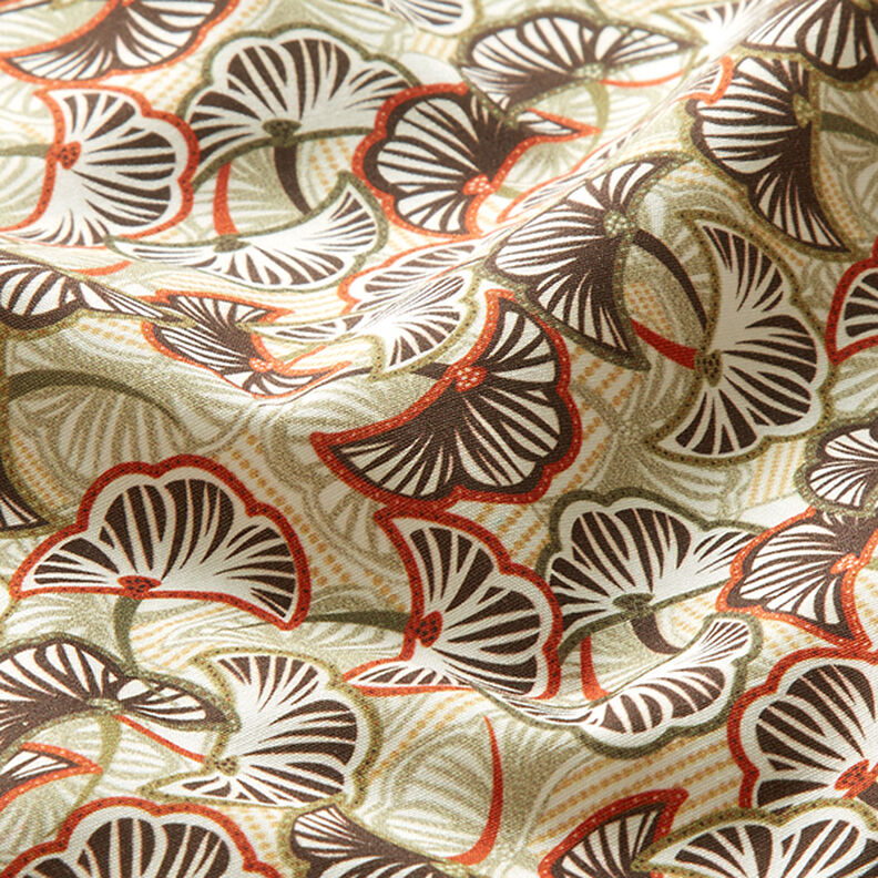 tessuto in cotone popeline Ginkgo astratto – cachi chiaro/terracotta,  image number 2