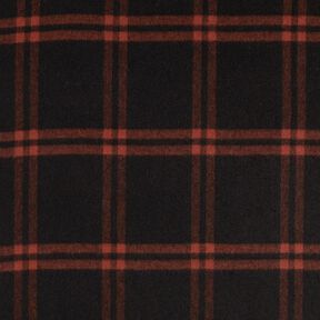 Tessuto per cappotto misto lana a quadri scozzesi – terracotta/nero, 