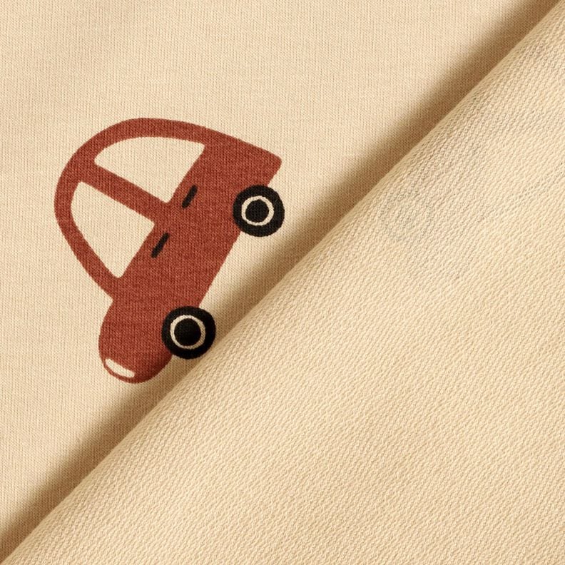 French terry, felpa estiva Grandi auto retr&ograve; &ndash; crema,  image number 4