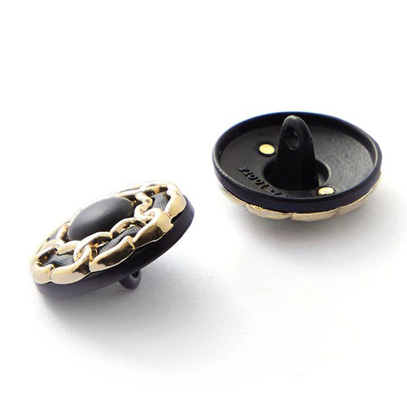 bottone con gambo – nero/oro,  image number 2