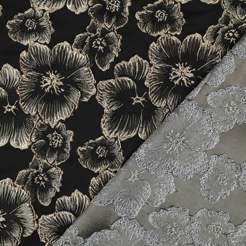 Jacquard Fiori con effetto 3D – nero/mandorla,  image number 4