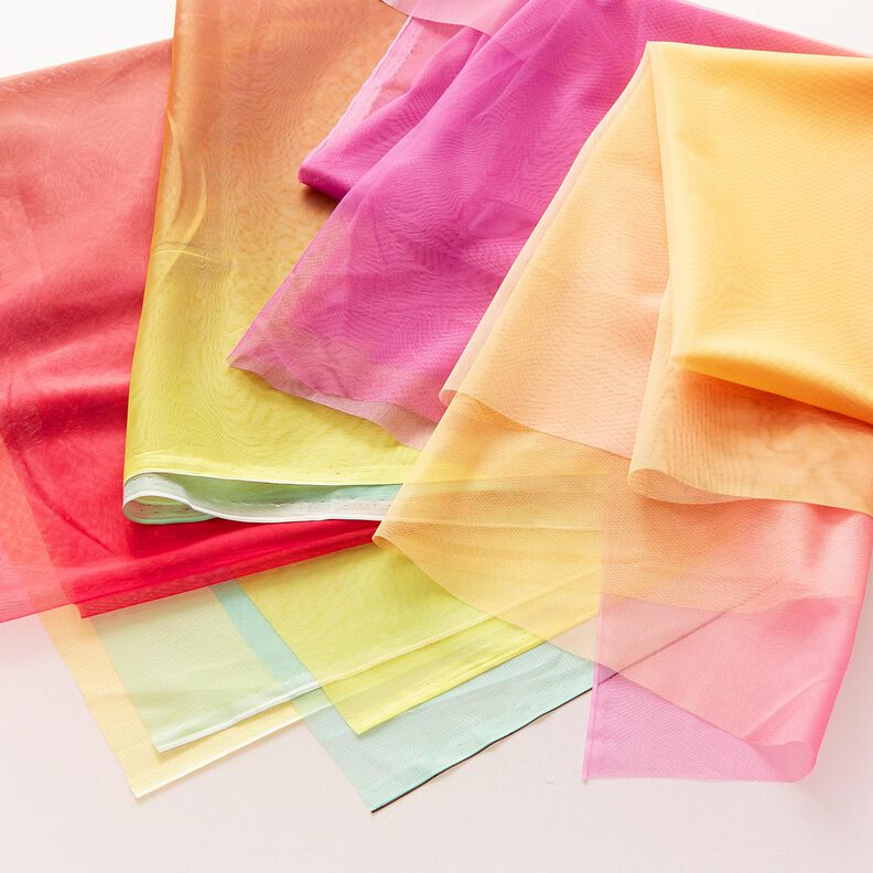 morbido tessuto a rete Striscia di arcobaleno – azzurro/rosa fucsia acceso, image number 7