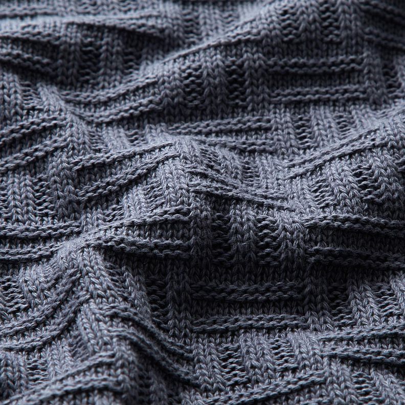 tessuto in maglia Motivo a coste spezzate – grigio blu,  image number 2