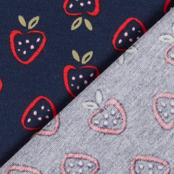 jersey di cotone fragole stilizzate – blu marino/rosso fuoco, image number 4