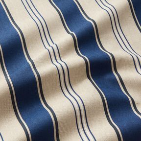 tessuto arredo mezzo panama Righe navy – naturale/indaco, 