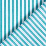 Tessuto in cotone a righe sottili – bianco/turchese,  thumbnail number 4