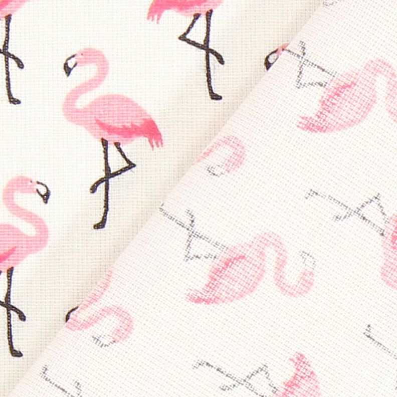 Cotone laminato Fenicotteri – bianco lana,  image number 3