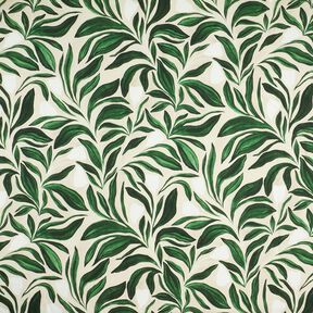 tessuto arredo tessuti canvas Piante sofisticate – verde scuro/naturale, 