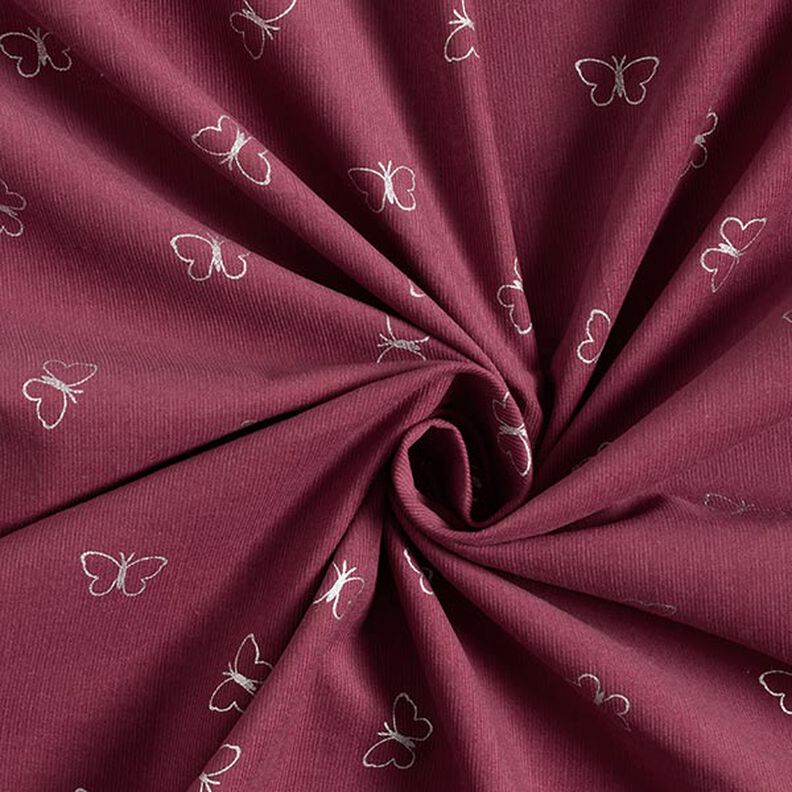 velluto a costine Farfalle con brillantini – rosso Bordeaux,  image number 3