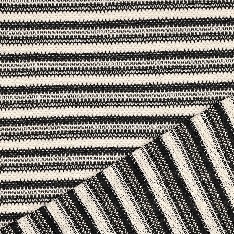 tessuto in maglia righe | Poppy Fabrics – nero/bianco lana,  image number 4