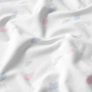 GOTS jersey di cotone nuvole effetto timbro | Tula – bianco, 