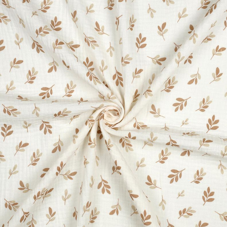 mussolina / tessuto doppio increspato Rami | Poppy Fabrics – avorio/moca,  image number 3