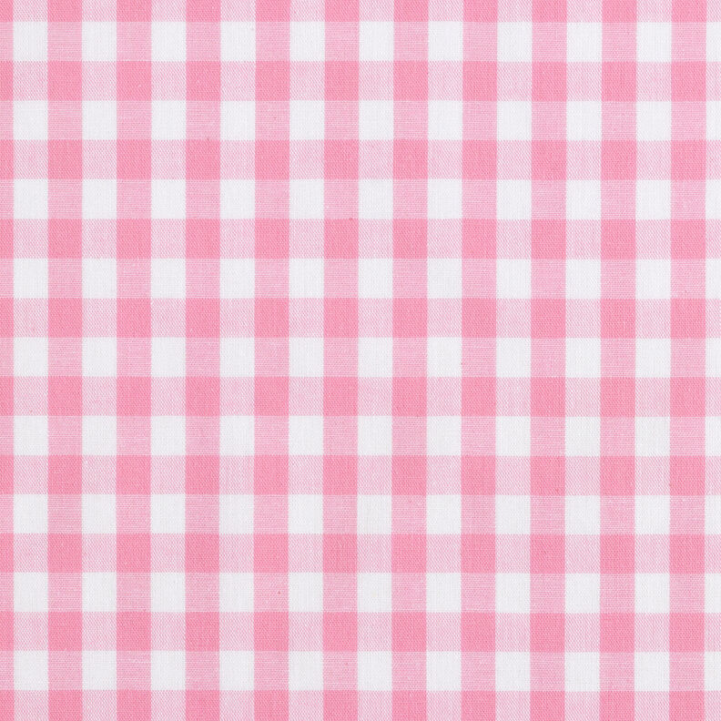 tessuto in cotone Quadro vichy 1 cm – rosa/bianco,  image number 1