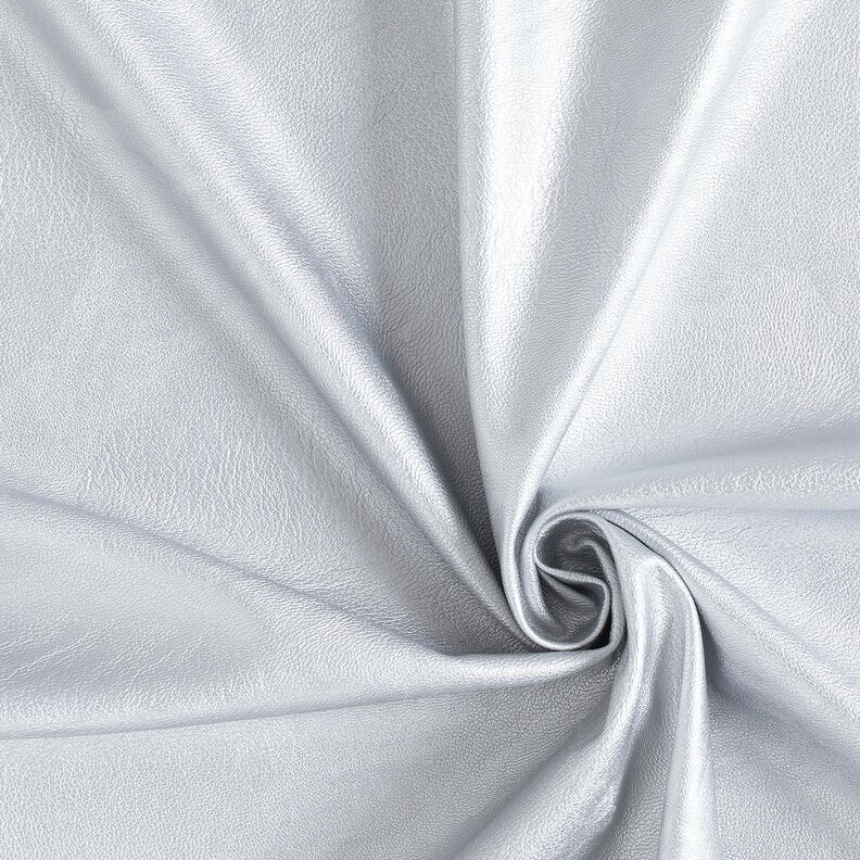 stretch similpelle Metallico – grigio argento,  image number 1