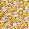 tessuto in cotone cretonne Grandi fiori retrò – nero/giallo sole,  thumbnail number 1