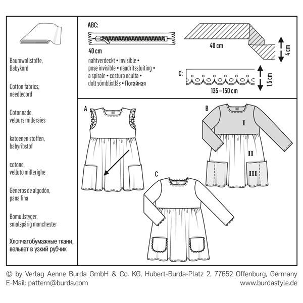 abito bambina, Burda 9373,  image number 6