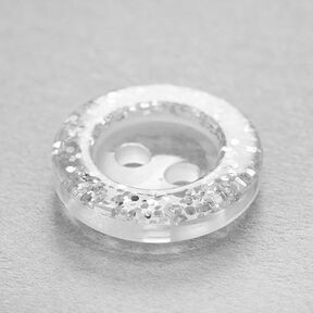 Bottone glitterato a 2 fori [ Ø13 mm ] – bianco lana, 