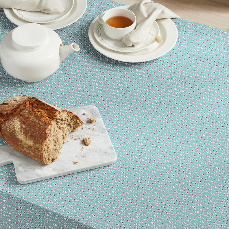 tessuto in cotone popeline Piccoli ornamenti &ndash; menta/viola pastello &ndash; menta/violetto pastello,  image number 7