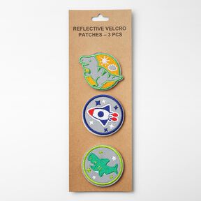 Toppe riflettenti in velcro, confezione da 3 – verde/indaco, 