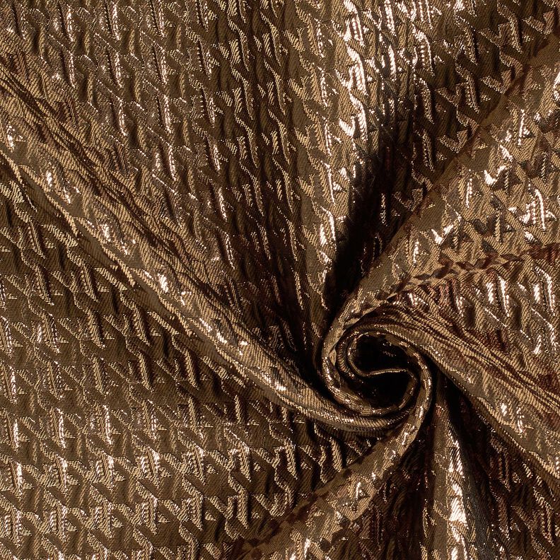 cloqué Pied de poule glitterato – marrone medio,  image number 3