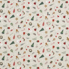 tessuto arredo mezzo panama Mix di decorazioni natalizie – naturale/rosso, 
