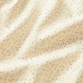 tessuto in cotone popeline Rami festivi – crema, 