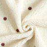 tessuto peluche Fiorellini ricamati – bianco lana/melanzana,  thumbnail number 3