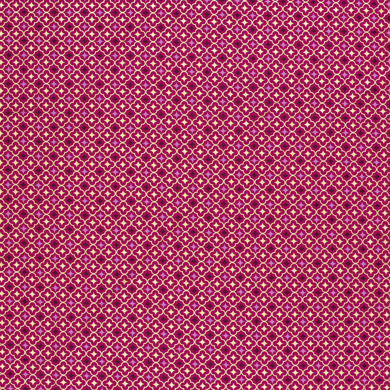 tessuto in cotone popeline Piastrelle festose – bacca/oro,  image number 6