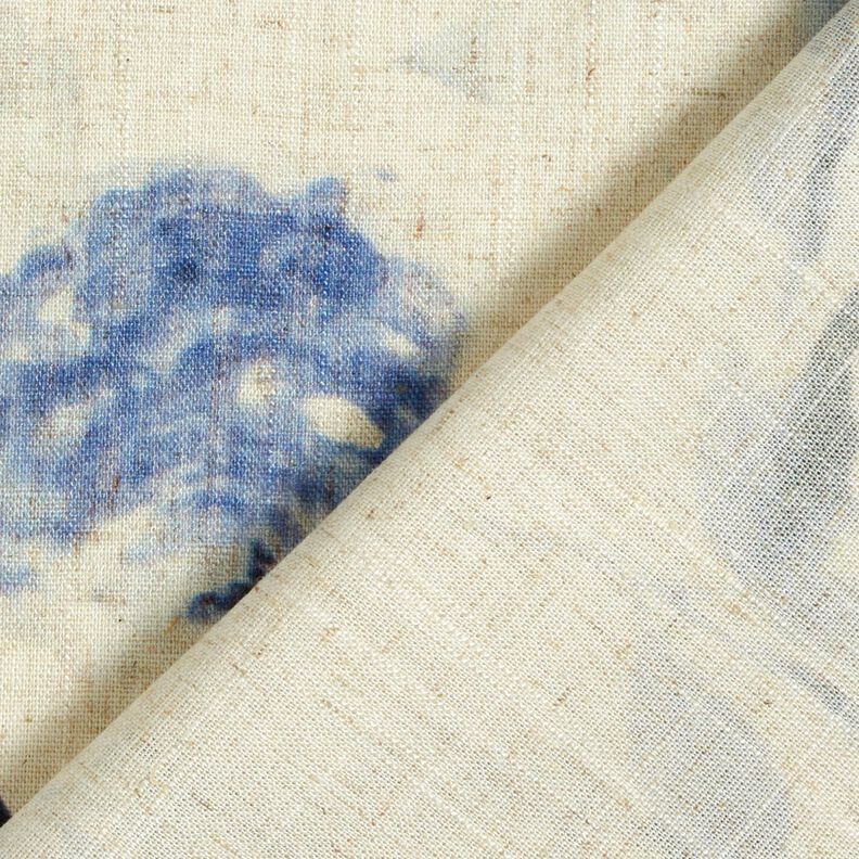 misto lino viscosa Rose acquerellate – naturale/blu marino,  image number 4