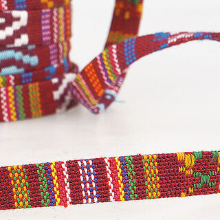 bordura stile etnico  – rosso Bordeaux/bianco, 