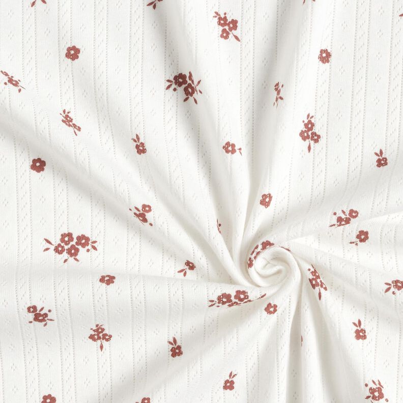 Ajour jersey di cotone Fiori di casa di campagna – avorio, image number 3
