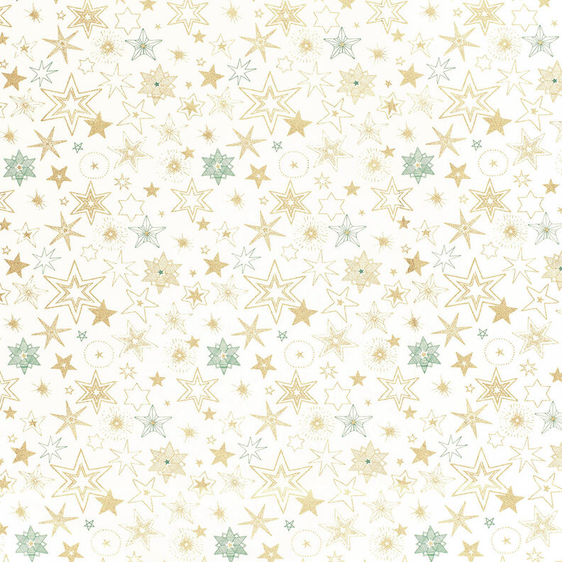 tessuto in cotone popeline Grandi stelle – bianco lana/oro,  image number 6