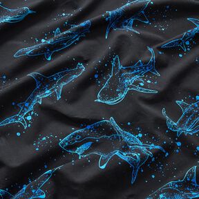 jersey di cotone Squali | Glitzerpüppi – nero/turchese chiaro, 