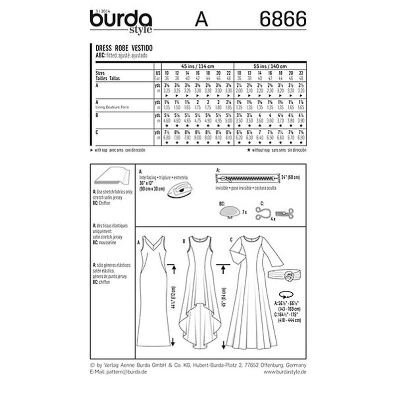 Vestito da sera / Sopravveste, Burda 6866,  image number 4