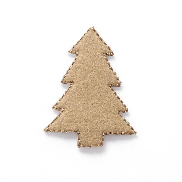 applicazione Feltro Albero di Natale [4 cm] – beige,  image number 1