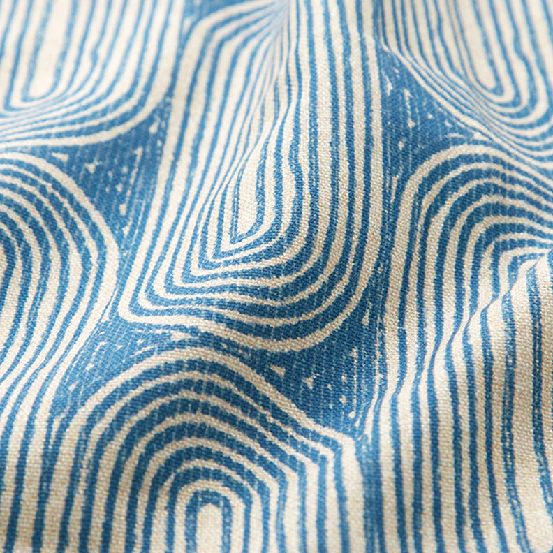 tessuto arredo mezzo panama Archi – blu reale/naturale,  image number 2