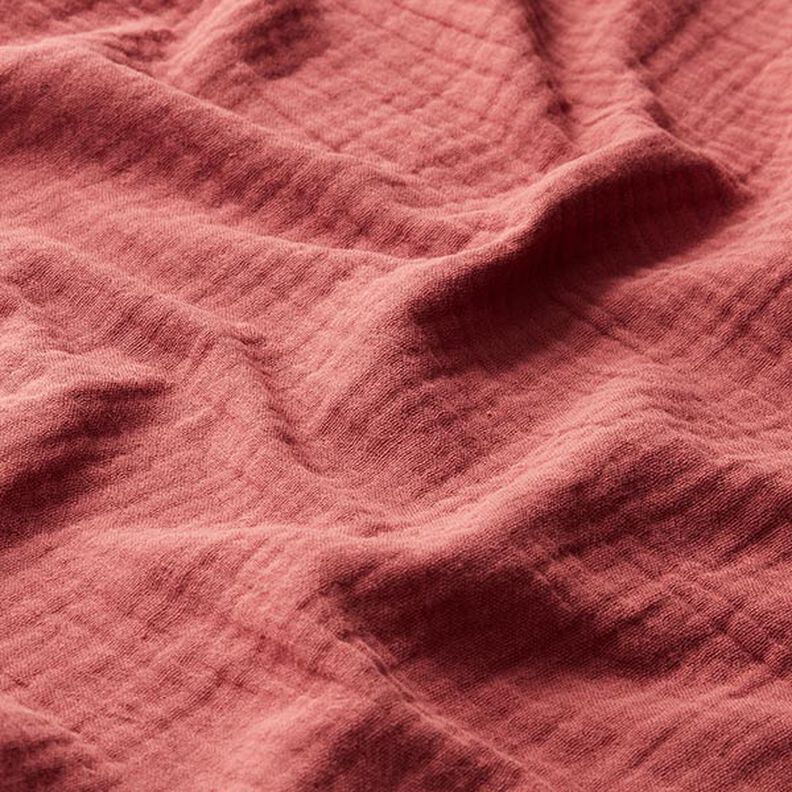 GOTS mussolina / tessuto doppio increspato | Tula – rosso carminio,  image number 3