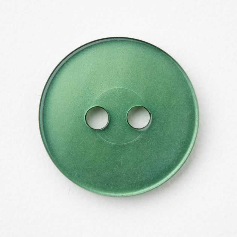 Bottone a 2 fori lucido [Ø 15 mm] – verde abete,  image number 1